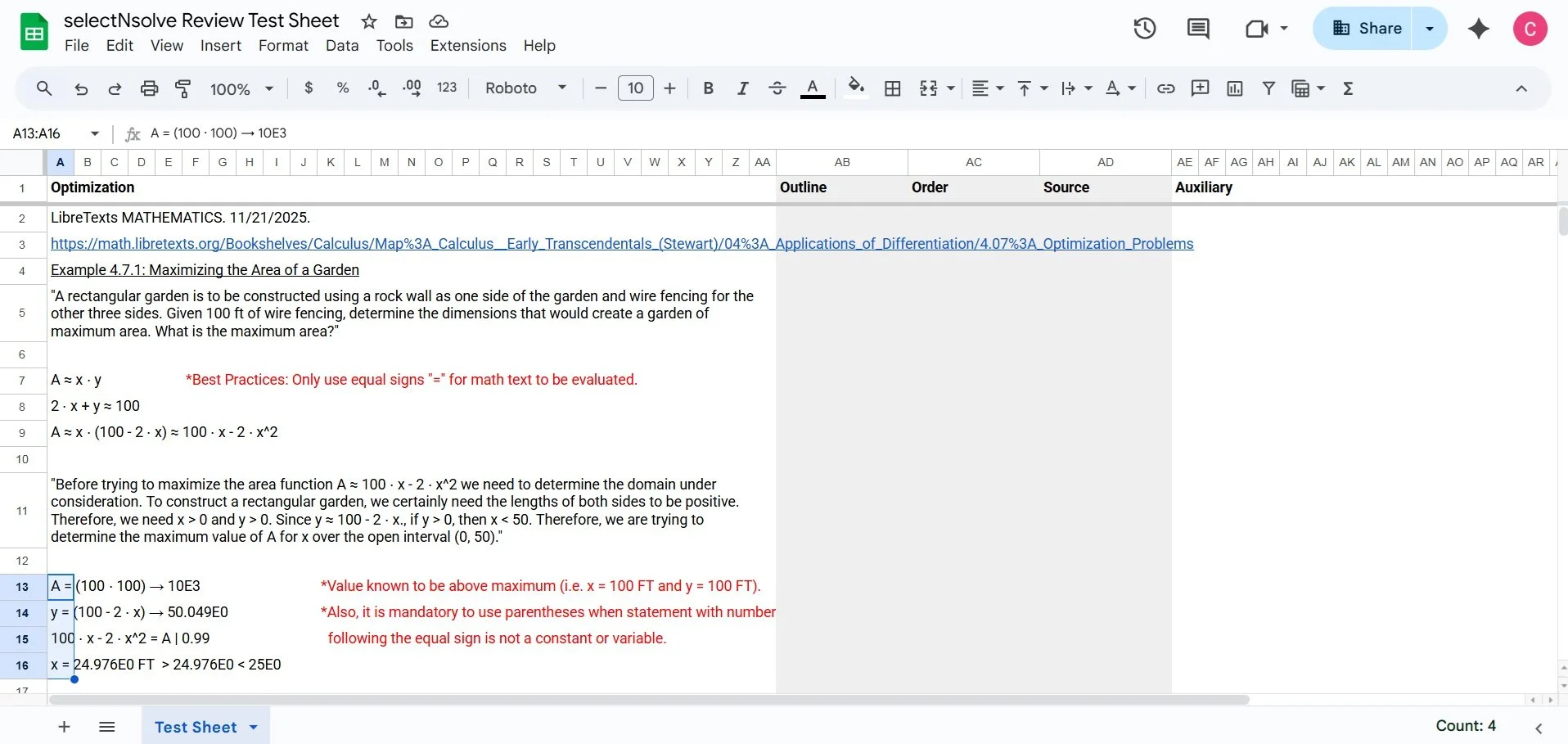 Optimization example