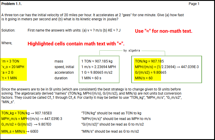 Units example 1